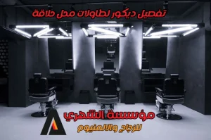 تفصيل ديكور لطاولات محل حلاقة